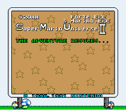 Super Mario Universe II - The Adventure Resumes Title Screen
